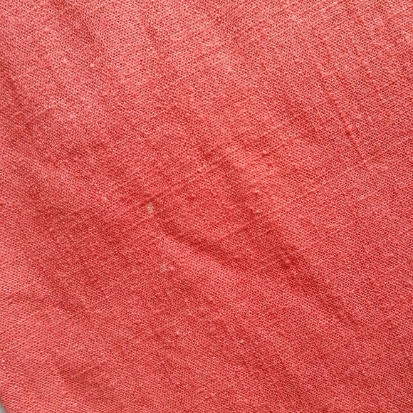 LILY MORGAN Rust Red Wide Leg Trousers Tortoise Shell Belt Linen Blend Large - Picture 9 of 10